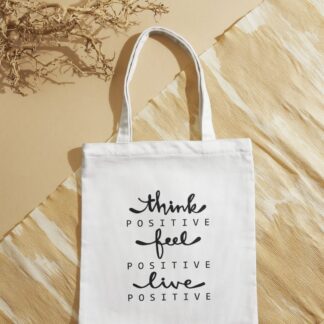 Linnentas met positieve quote